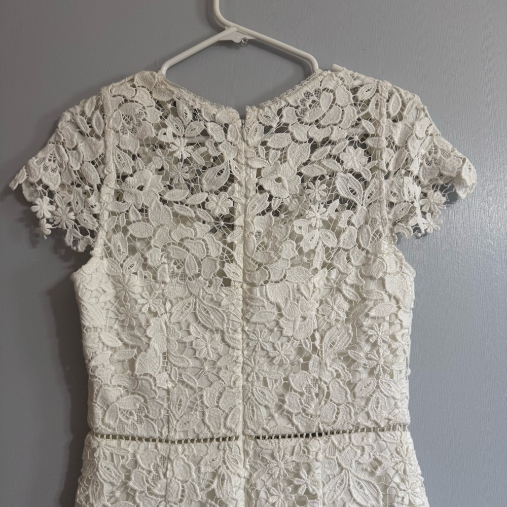 Joie Celedonia Floral Lace Scallop White Dress Size 4 - Picture 8 of 14